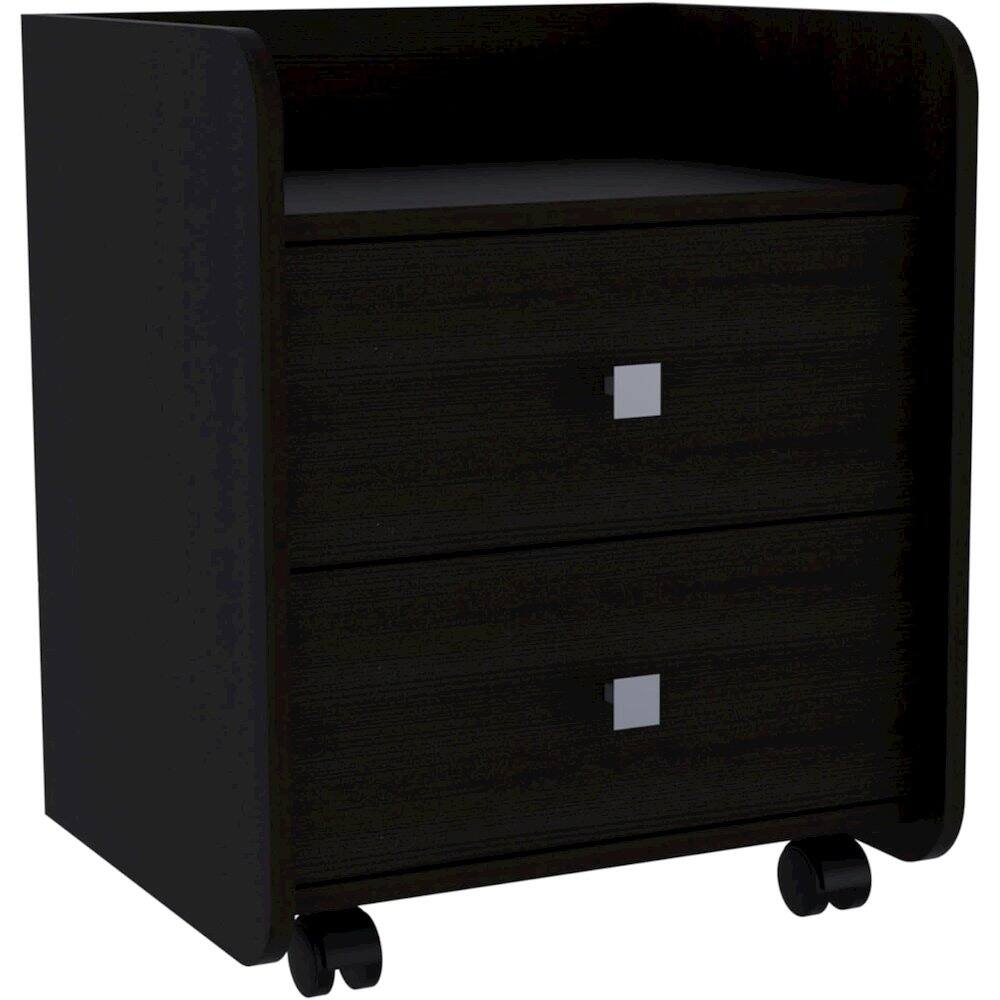 Front. TuHome - Aura Nightstand Black MDF - Black.