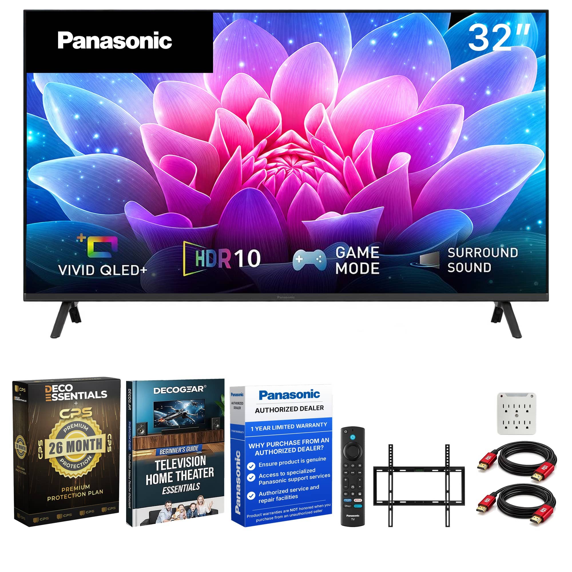 Bundle - Panasonic - 32" S65C Full HD 1080p 60Hz QLED+ Fire TV (2026) + 26-Month Extended Warranty Protection Package