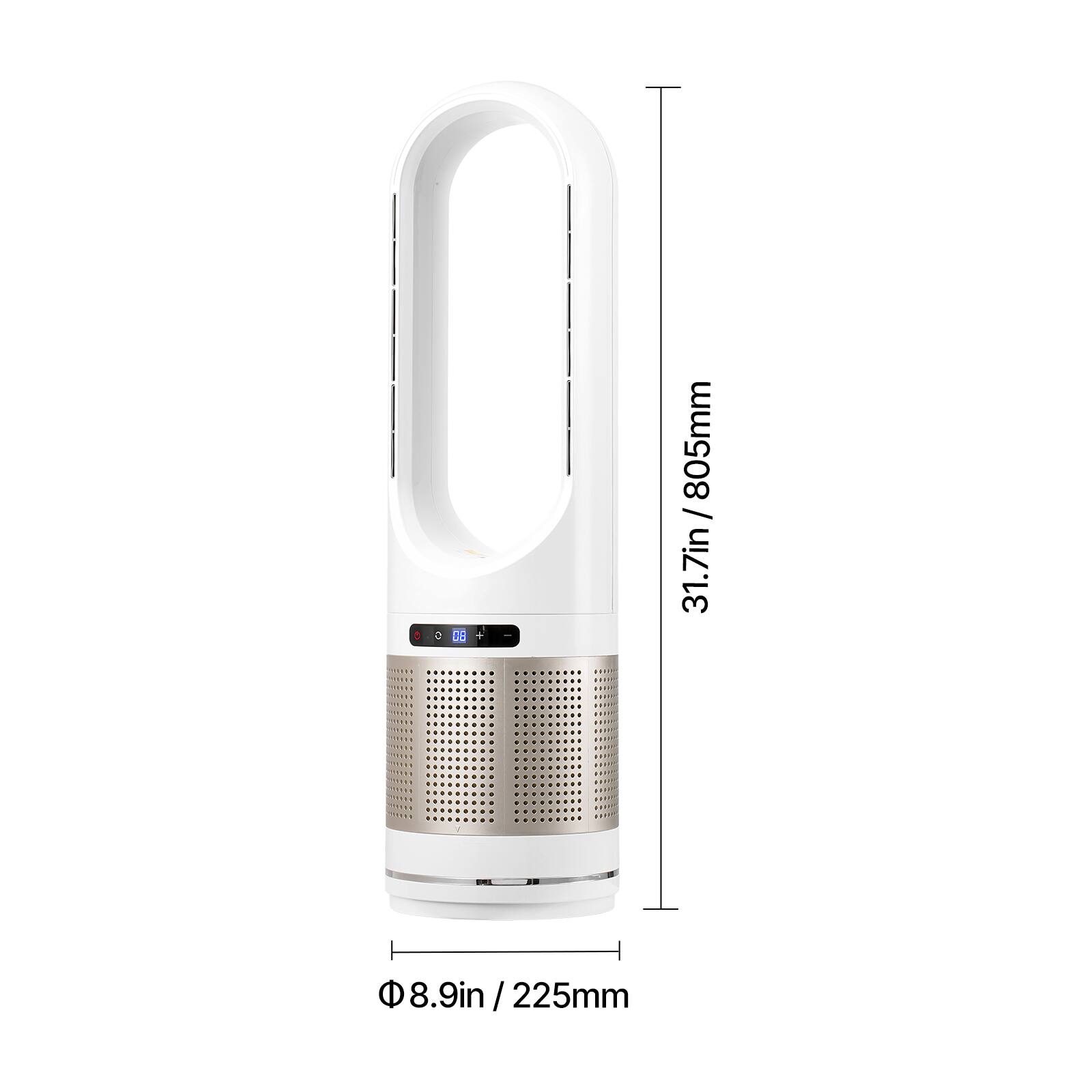 31.7in / 805mm  
Ø 8.9in / 225mm
