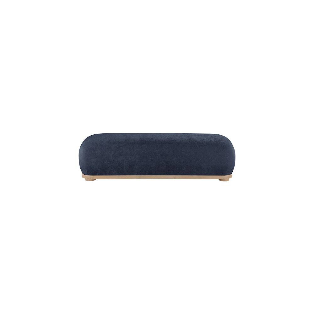 Alt View 2. Meridian Furniture - Calum Navy Chenille Fabric Bench - Blue.