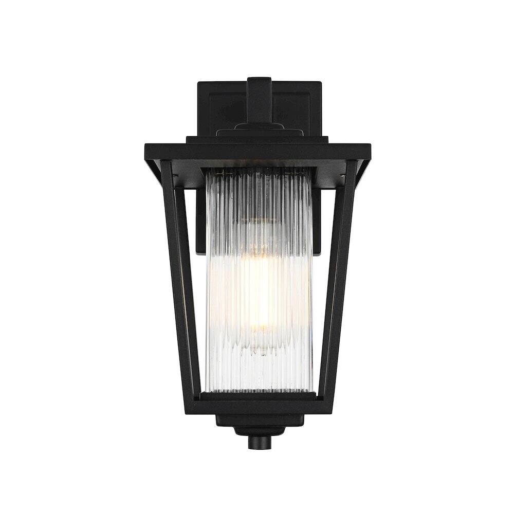 Back. Elegant Lighting - York 7 inch Outdoor Pendant in Black - Black.
