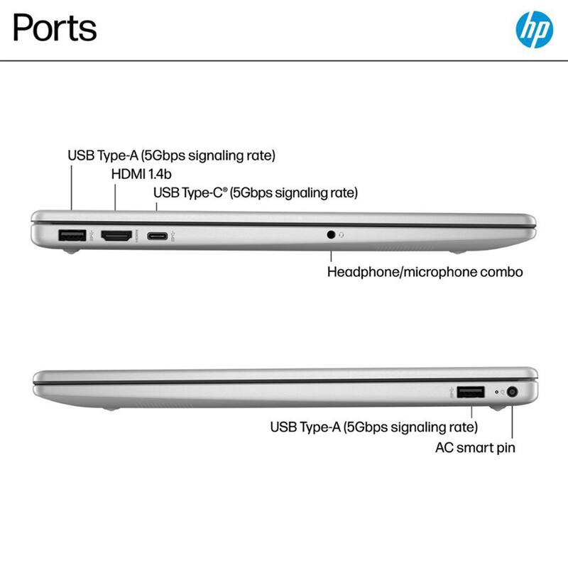 Ports

- USB Type-A (5Gbps signaling rate)
- HDMI 1.4b
- USB Type-C (5Gbps signaling rate)
- Headphone/microphone combo
- USB Type-A (5Gbps signaling rate)
- AC smart pin