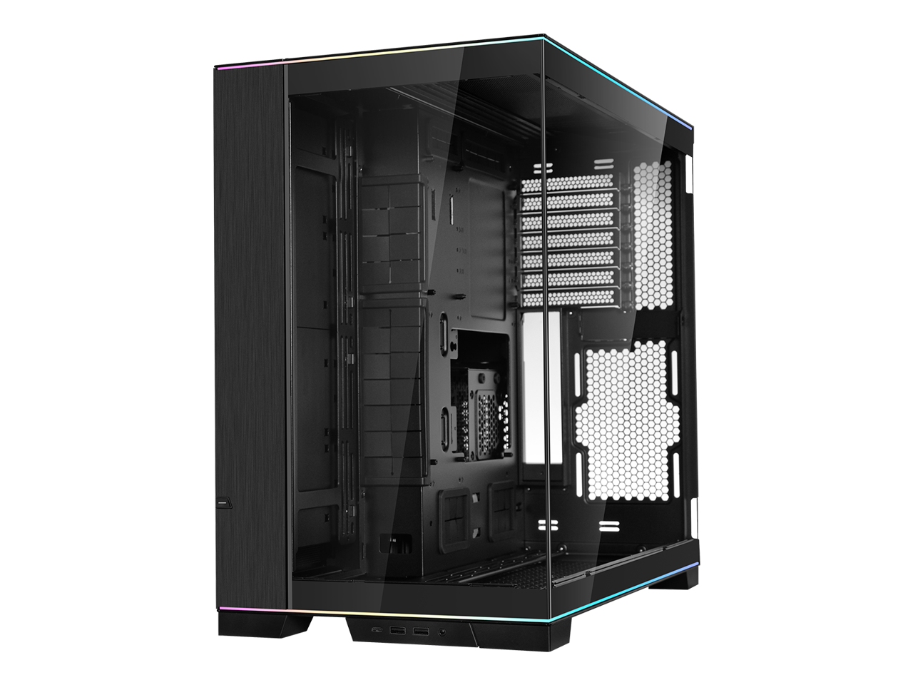 Alt View 4. Lian Li - LIAN LI O11 Dynamic EVO RGB  Black Aluminum / Steel / Tempered Glass ATX Mid Tower Computer Case----O11DERGBX - Black.