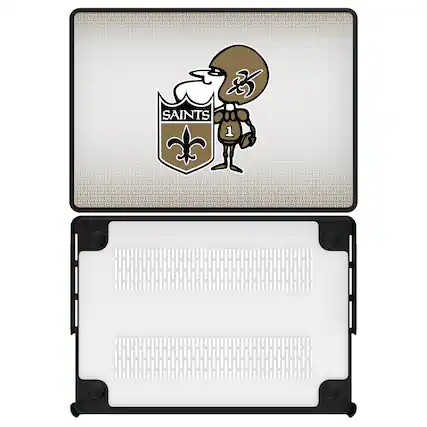 Front. Keyscaper - New Orleans Saints Linen MacBook Case - Pro 13 in - Multicolor.