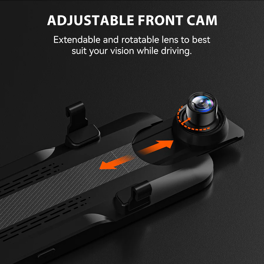 Wolf Box WOLFBOX 4K/2.5K UHD Front + 1080P Rear Cars Mirror Dash Cam, GPS, WiFi ...