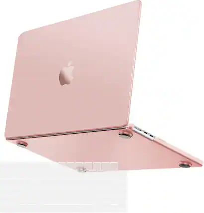 Front. mosiso - Hard Case and Keyboard Cover for MacBook Air 15-inch A3448 A3241 A3114 A2941 - Peach Fuzz.