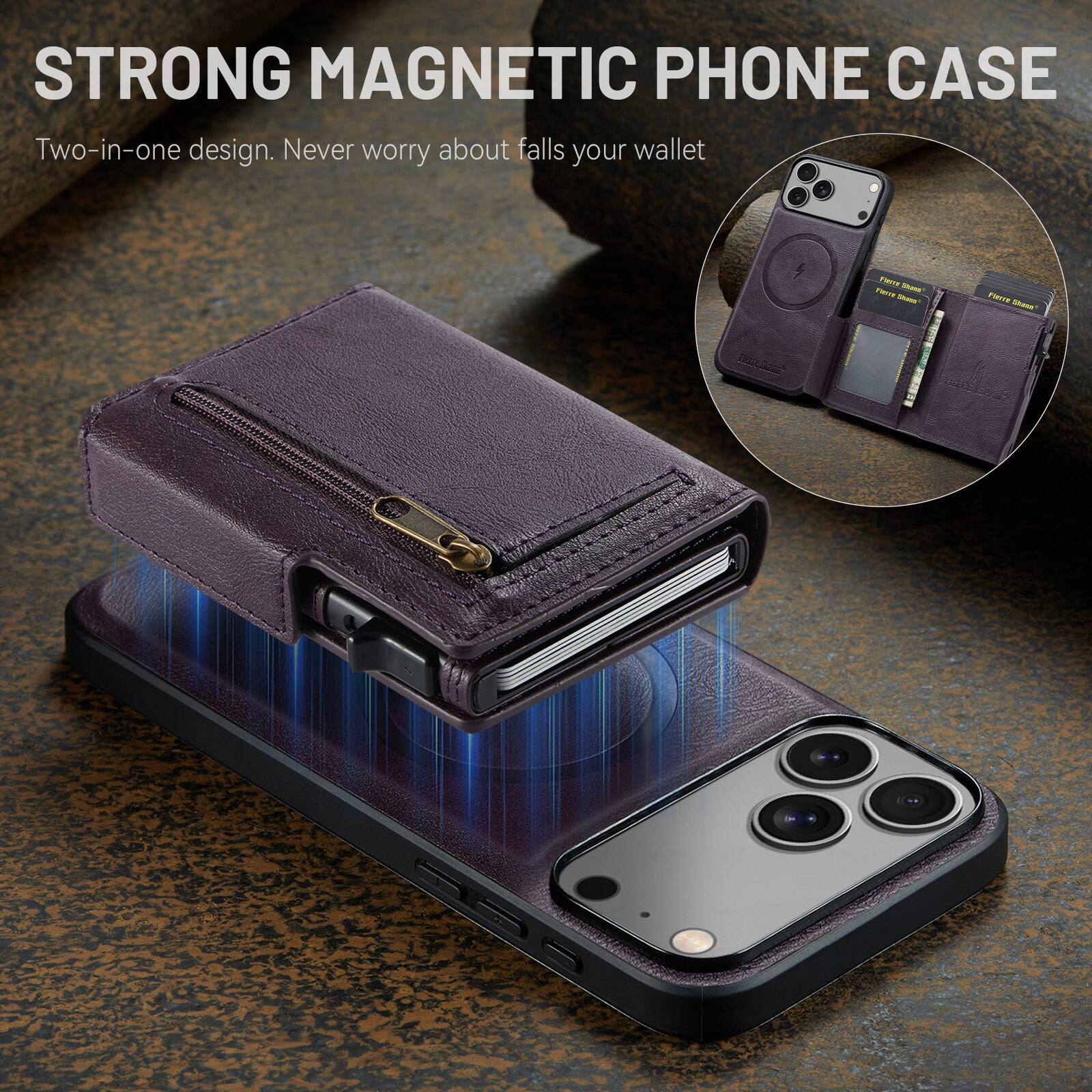 STRONG MAGNETIC PHONE CASE

Two-in-one design. Never worry about falls your wallet