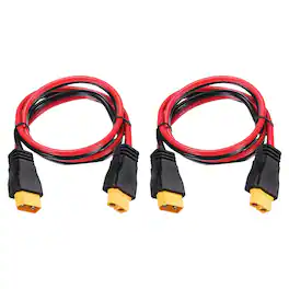 Unique Bargains - 2pcs 300VDC XT60 Extension Cable, 12AWG XT60 Male to Female for RC/Solar/FPV Drone - Red and Black