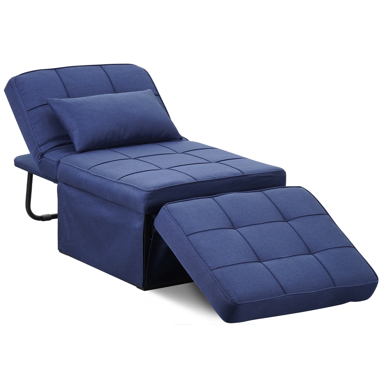 Ainfox - Sofa Bed Breathable Linen Couch Bed with Adjustable Backrest Convertible Chair for Living Room Apartment Office - Blue