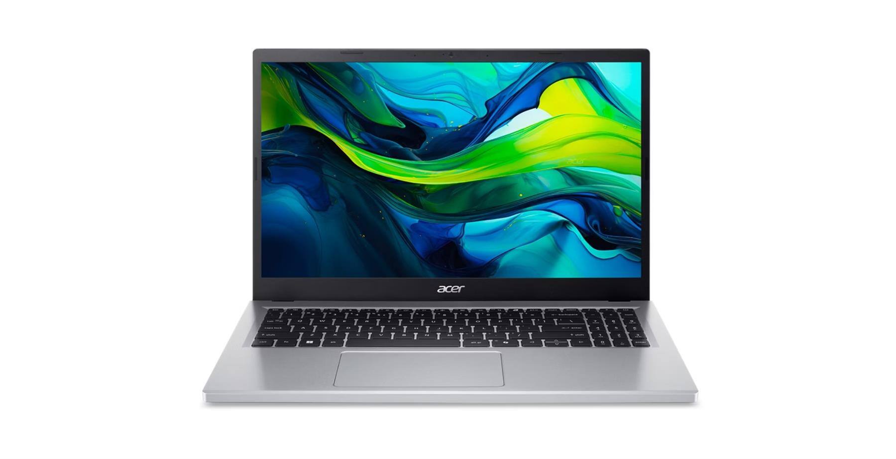 Angle. Acer - Aspire Go 15.6" FHD Laptop, Intel Core i3-N305, UHD Graphics, 8GB LPDDR5, 256GB SSD, Wi-Fi 6, Slim Design - Pure Silver.
