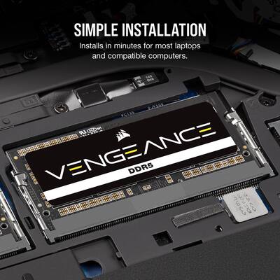 CORSAIR VENGEANCE 32GB (1x32GB) DDR5 4800MHz C40 SODIMM Laptop CORSAIR VENGEANCE 32GB (1x32GB) DDR5 4800MHz C40 SODIMM Laptop