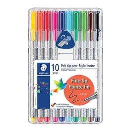 Staedtler - triplus Fineliner 334 Felt Pens, Super Fine Point, Assorted Ink, 10 Pack (334 SB10US)