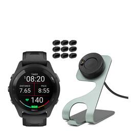 Garmin - Forerunner 265 GPS Running Smartwatch (Black) with Charger Stand Bundle - Black - (2025)