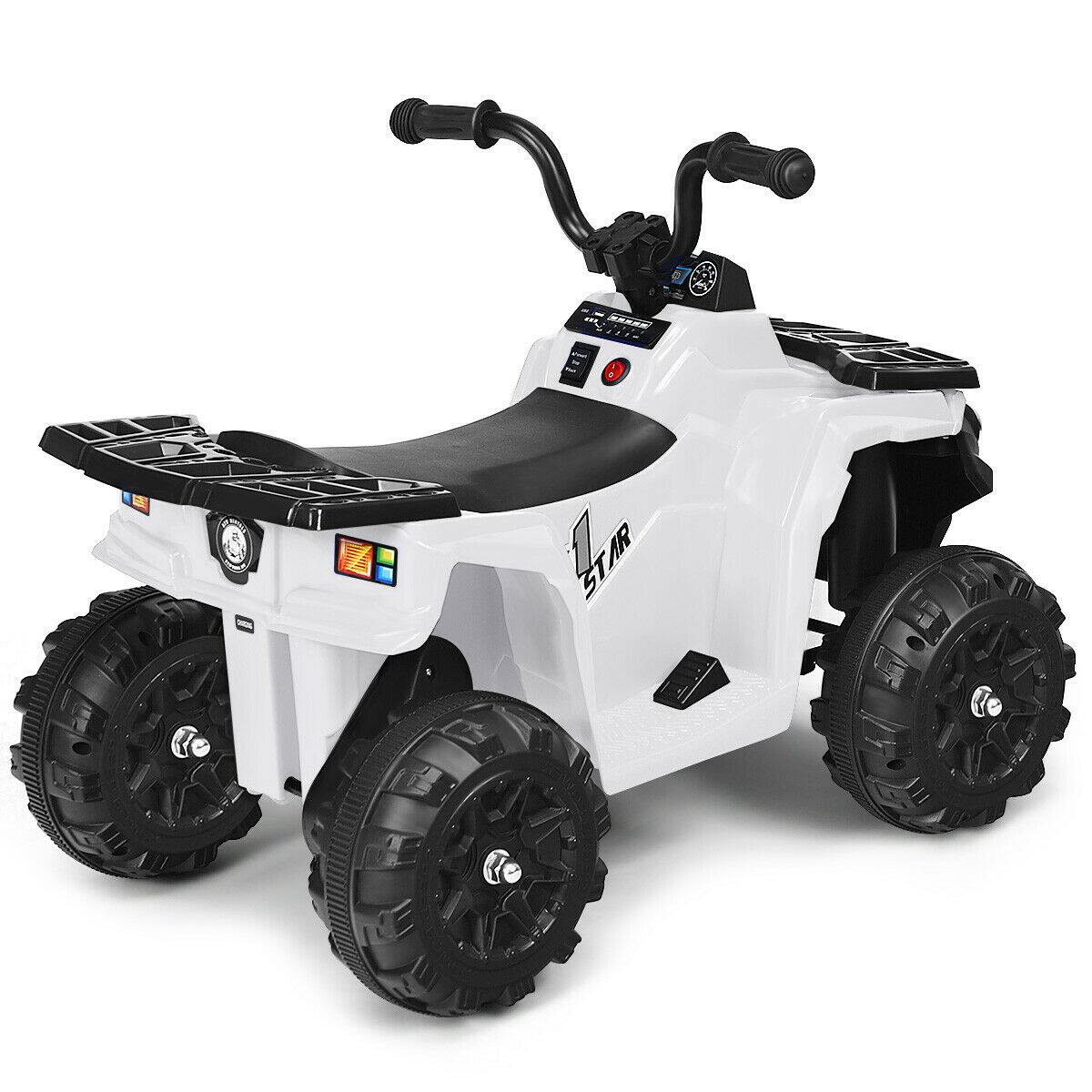 Alt View 5. Gymax - Gymax 6V Battery Powered Kids Ride On ATV 4-Wheeler Quad w/ MP3 & LED Headlight White - White.