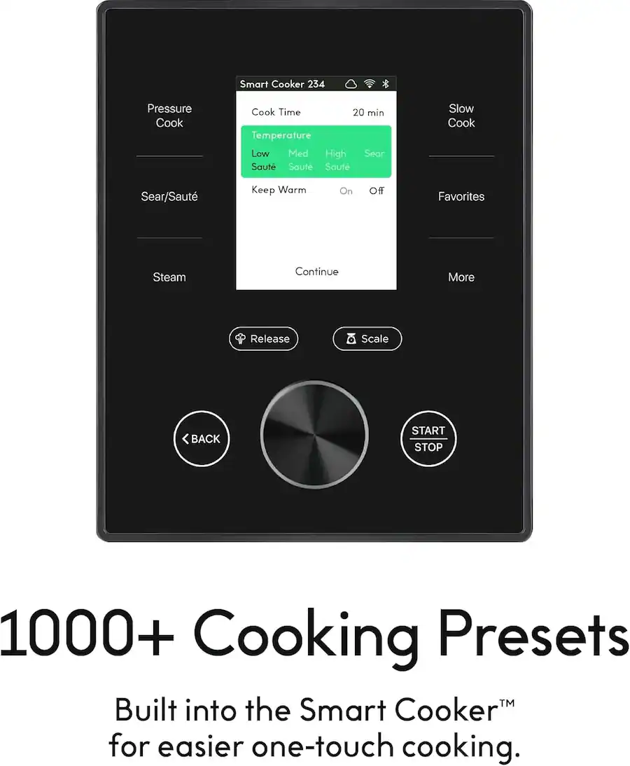 Smart Cooker Unit CHEF iQ Multi Function Smart Cooker w/ 10 Functions and Built in Scale ...