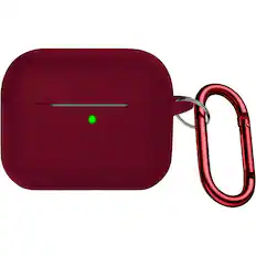 Front. SaharaCase - Silicone Case for Apple AirPods 3 (3rd Generation 2021) - Burgundy.