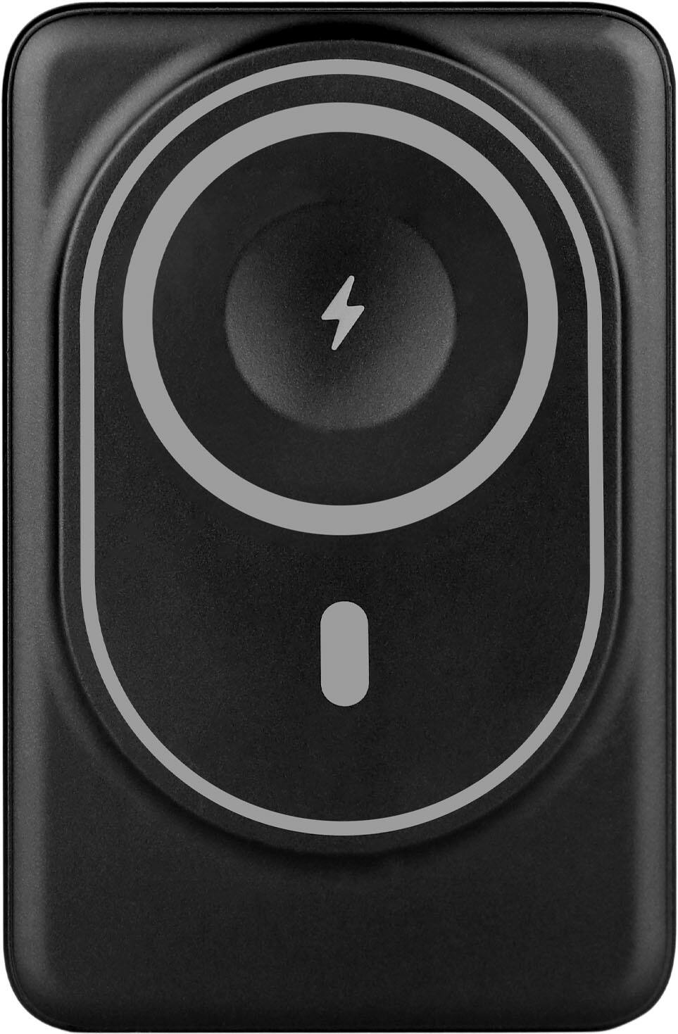 Alt View 5. Aluratek - Wireless MagSafe/Qi2 10K Power Bank with Apple iPhone, Watch and AirPod charging, Built-in Lightning and Type-C Cables - Black.