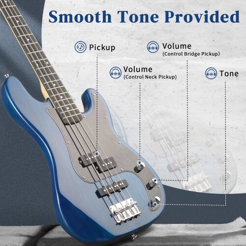 Smooth Tone Provided

- Pickup
- Volume (Control Bridge Pickup)
- Volume (Control Neck Pickup)
- Tone