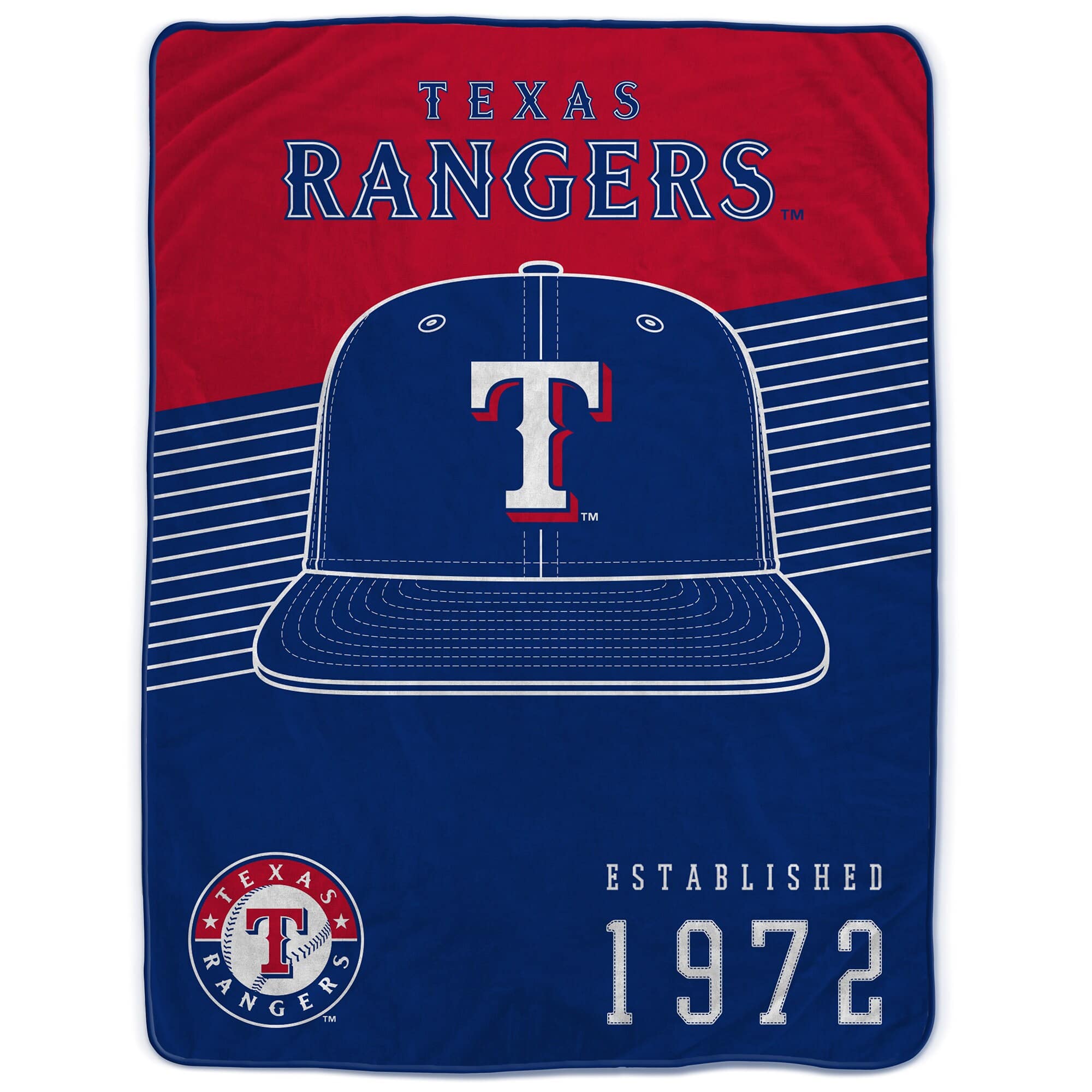Pegasus - Texas Rangers 60- x 80- Hat Stripes Throw Blanket - Multicolor