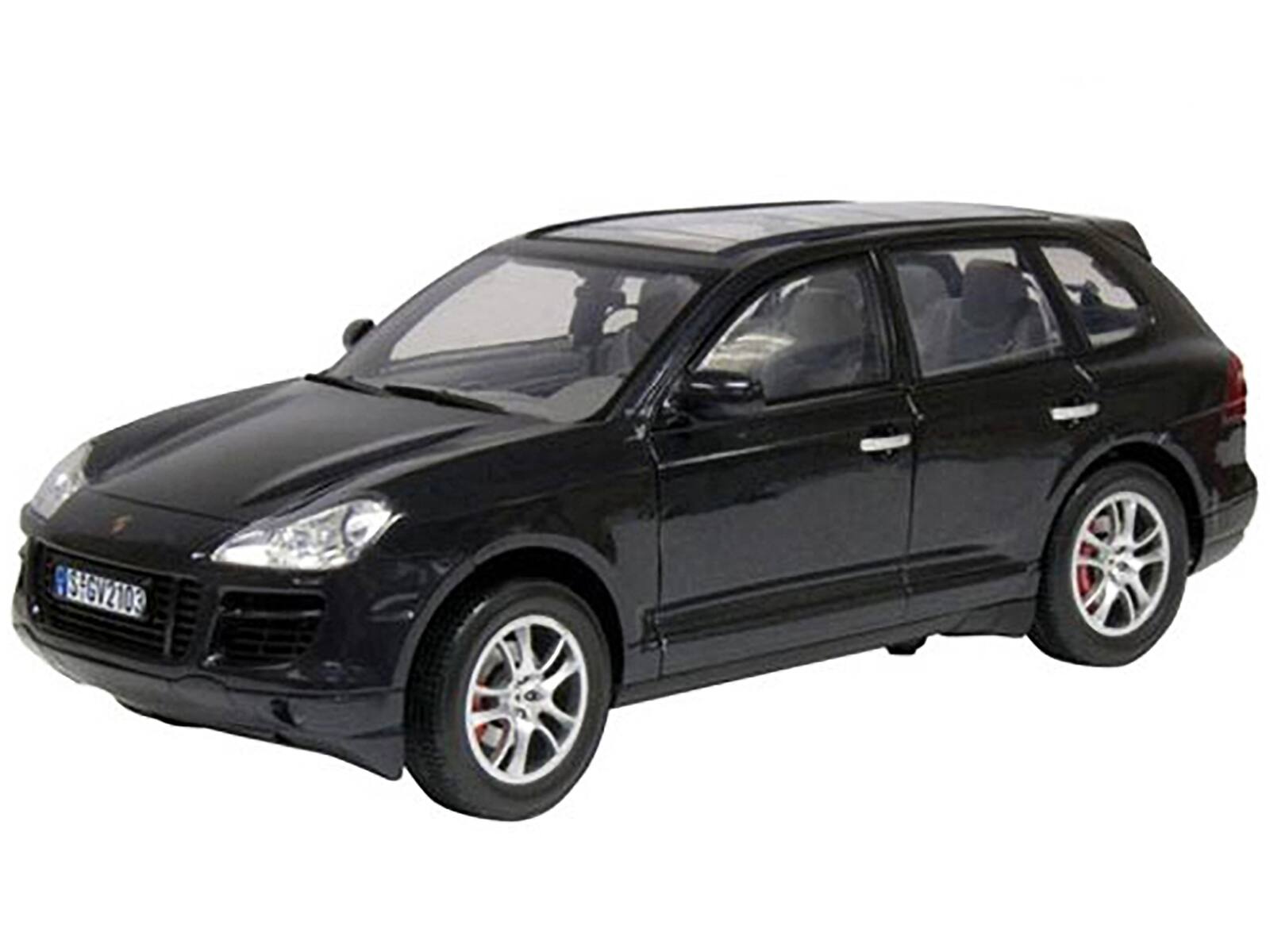 Angle. Motormax - 2008 Porsche Cayenne Turbo Metallic Black 1/18 Diecast Model Car by Motormax - Black.
