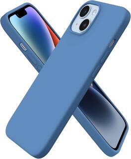 Ornarto - Compatible with iPhone 14 Case 6.1", Slim Liquid Silicone 3 Layers Full Covered Protective Cover - Blue