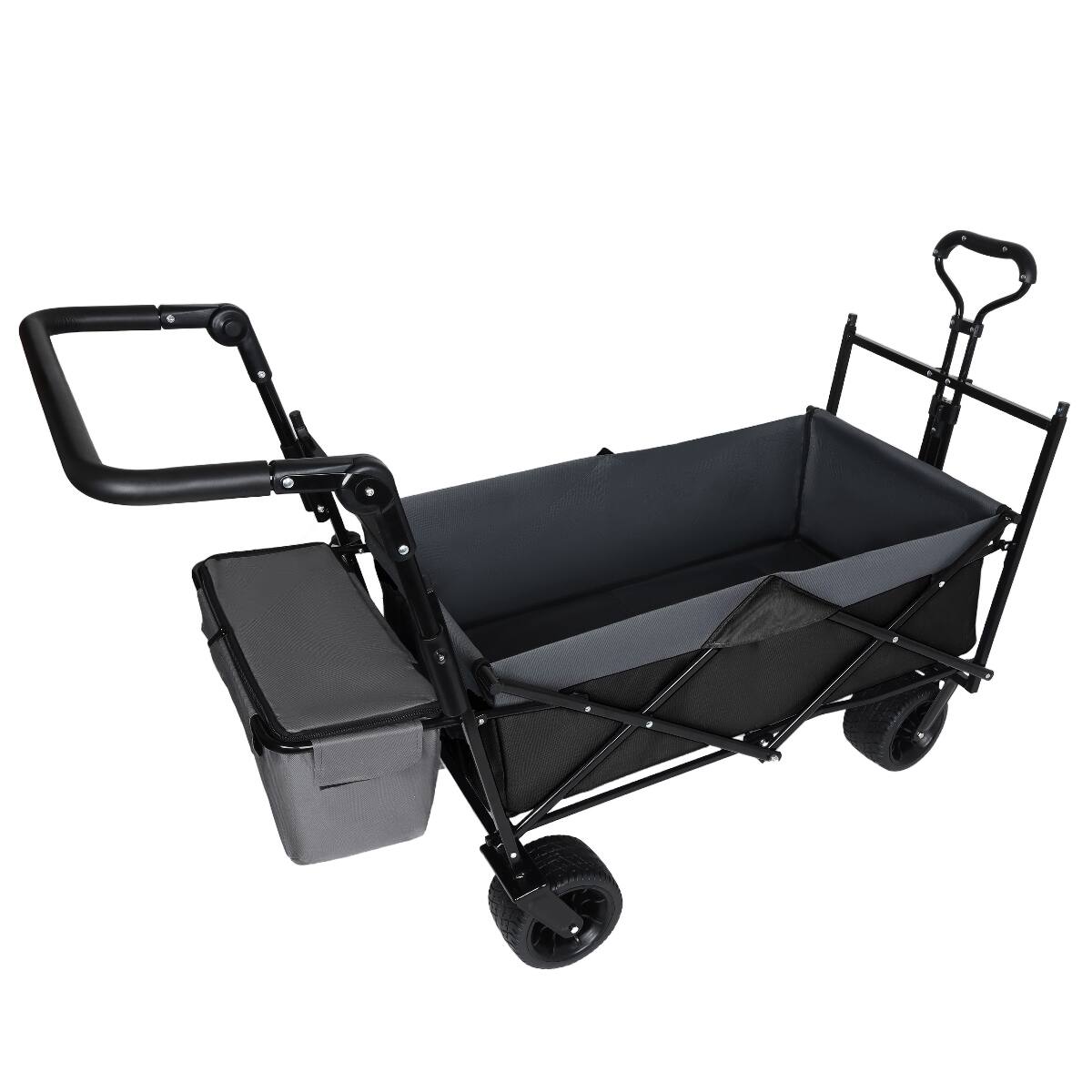 Alt View 3. Loheer - Loheer 480 lb Collapsible Wagon with Canopy, Foldable Utility Cart with Seven Inch All Terrain Wheels.