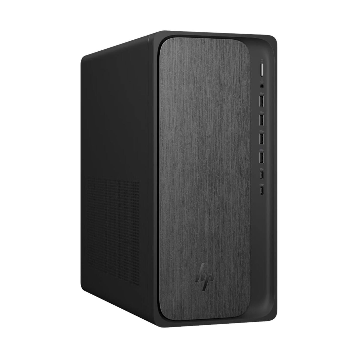 Back. HP - HP OmniDesk M02 AI Desktop PC - AMD Ryzen 7 8700G, 32GB RAM, 1TB SSD, RTX 5060 Ti 16GB, Windows 11 Home, Gray Wood - Gray Wood.