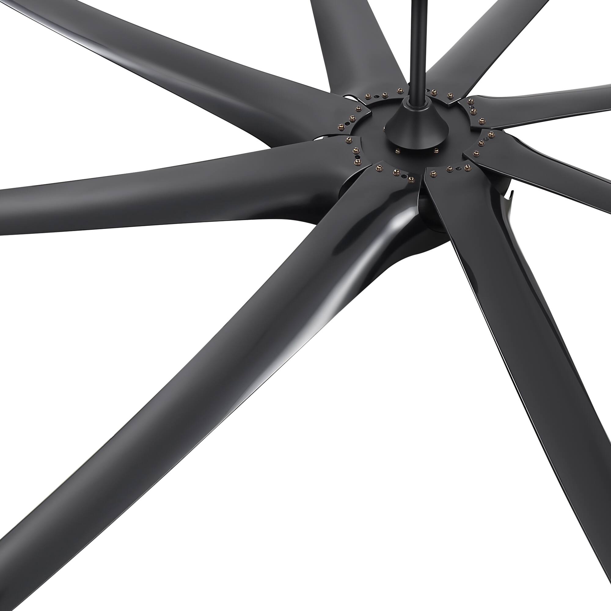 Alt View 10. Breezary - 84/100-Inch Ceiling Fan with 8 ABS Blades, DC Motor, 6-Speed Remote, Multi-Size Downrods, Versatile Commercial - 84-in Black.