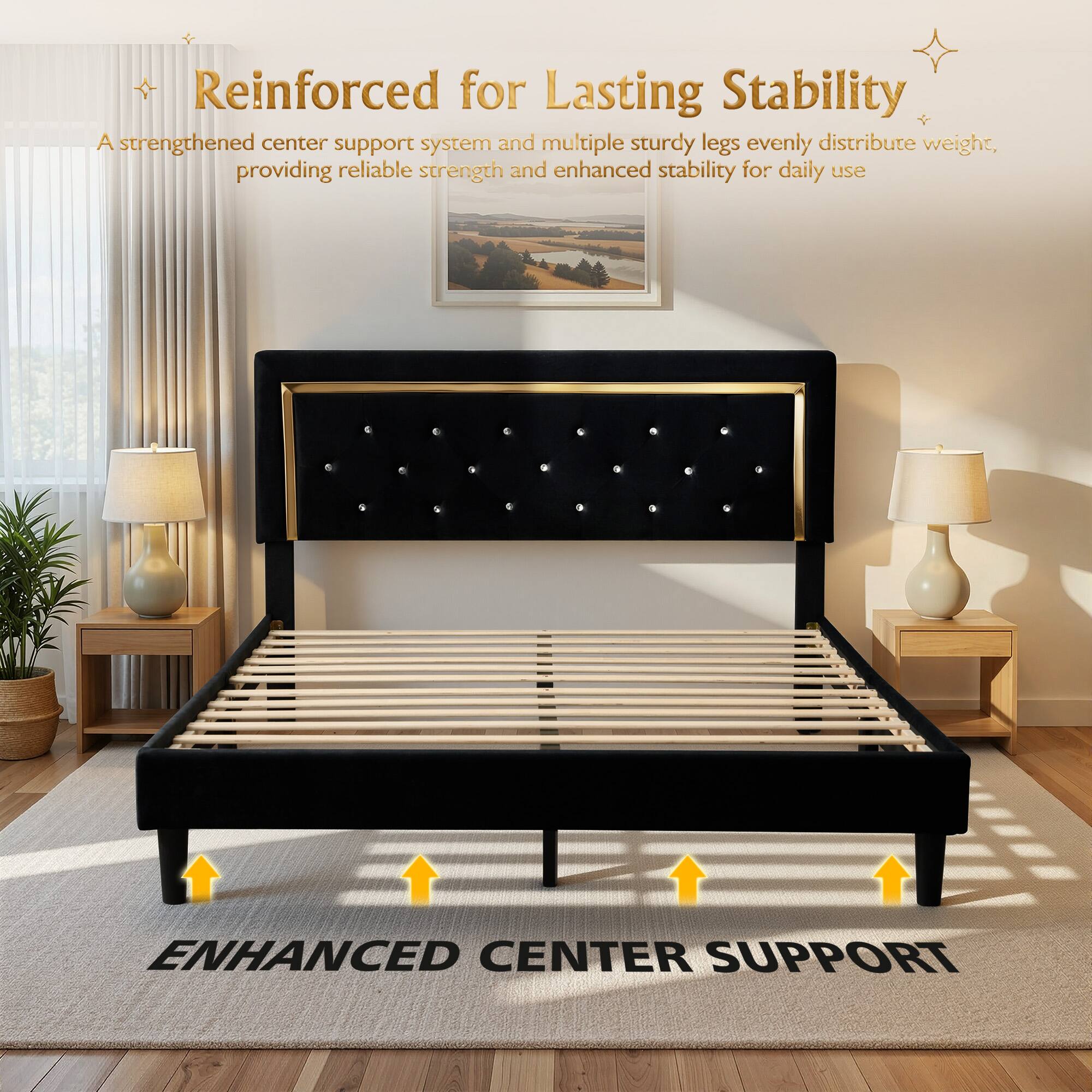 Reinforced for Lasting Stability

A strengthened center support system and multiple sturdy legs evenly distribute weight, providing reliable strength and enhanced stability for daily use

ENHANCED CENTER SUPPORT