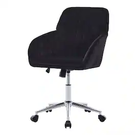 Forest'nSky - Silver Metal Adjustable Office Chair with Ergonomic Swivel Chair, Backrest Seat - Black