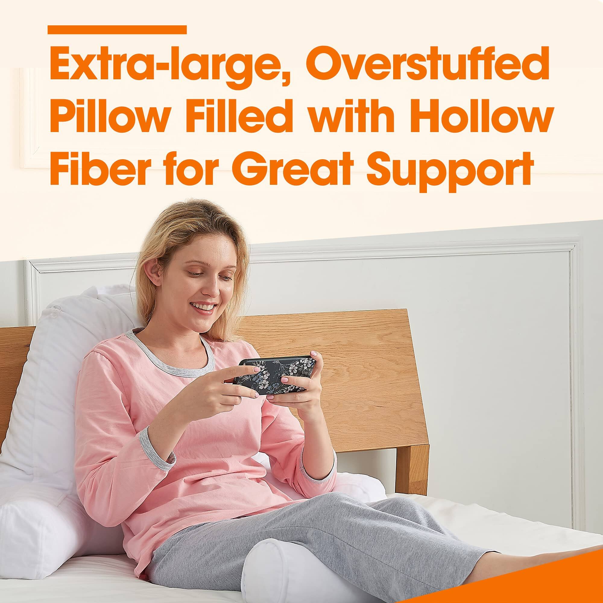 Extra-large, Overstuffed Pillow Filled with Hollow Fiber for Great Support