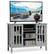 Front. Costway - Wood TV Stand Entertainment Media Center Console for TV's up to 50'' Grey - Gray.