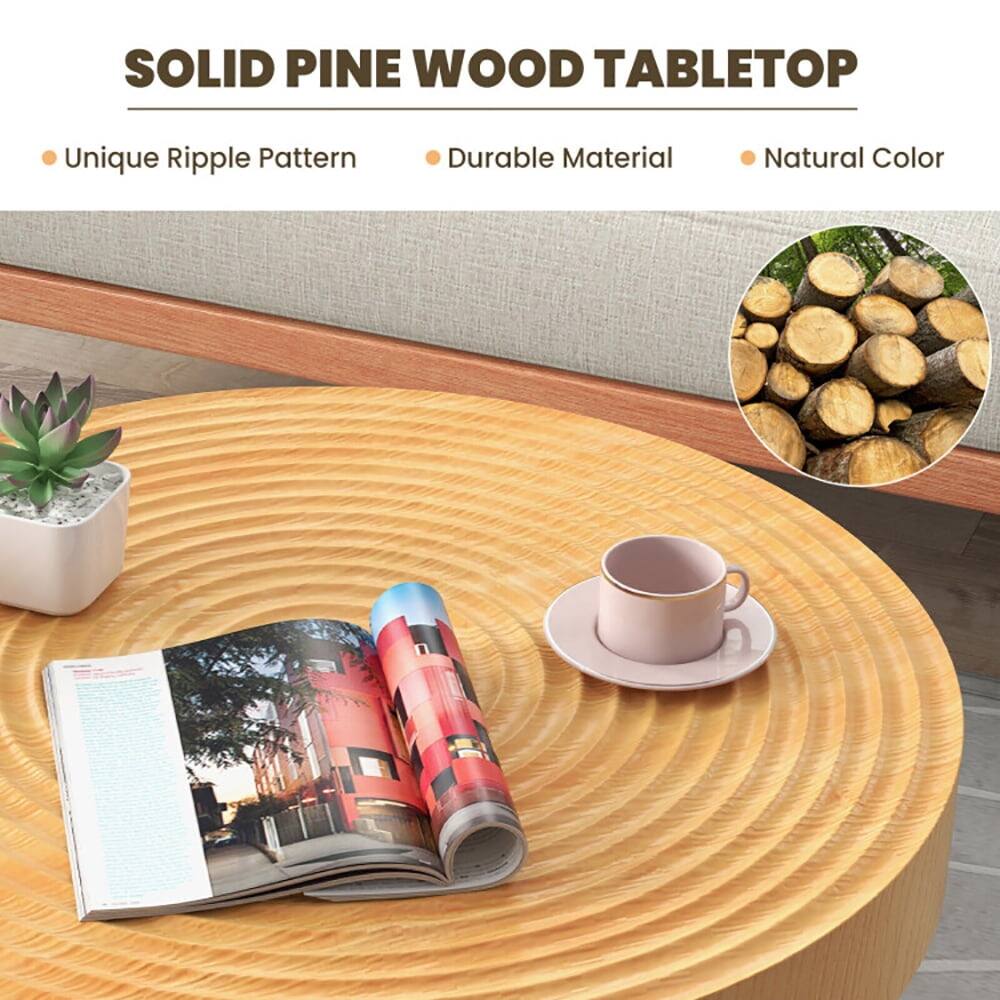 SOLID PINE WOOD TABLETOP

- Unique Ripple Pattern
- Durable Material
- Natural Color