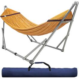Tranquillo - Universal 106" Double Hammock with Adjustable Stand and Bag - Yellow