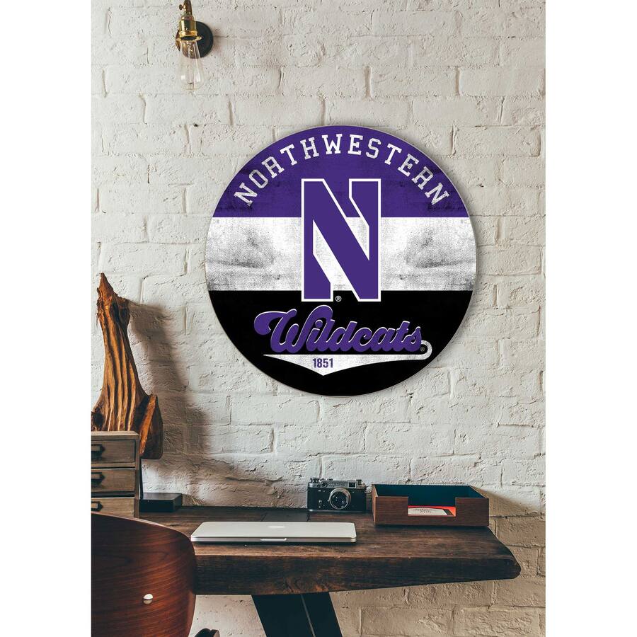 Max 20 Sign Jardine Northwestern Wildcats 20'' x 20'' Retro Logo Circle Sign Purple ...