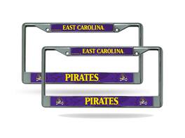 Rico Industries - East Carolina University Pirates (Set of 2) Chrome Metal License Plate Frames - Multi