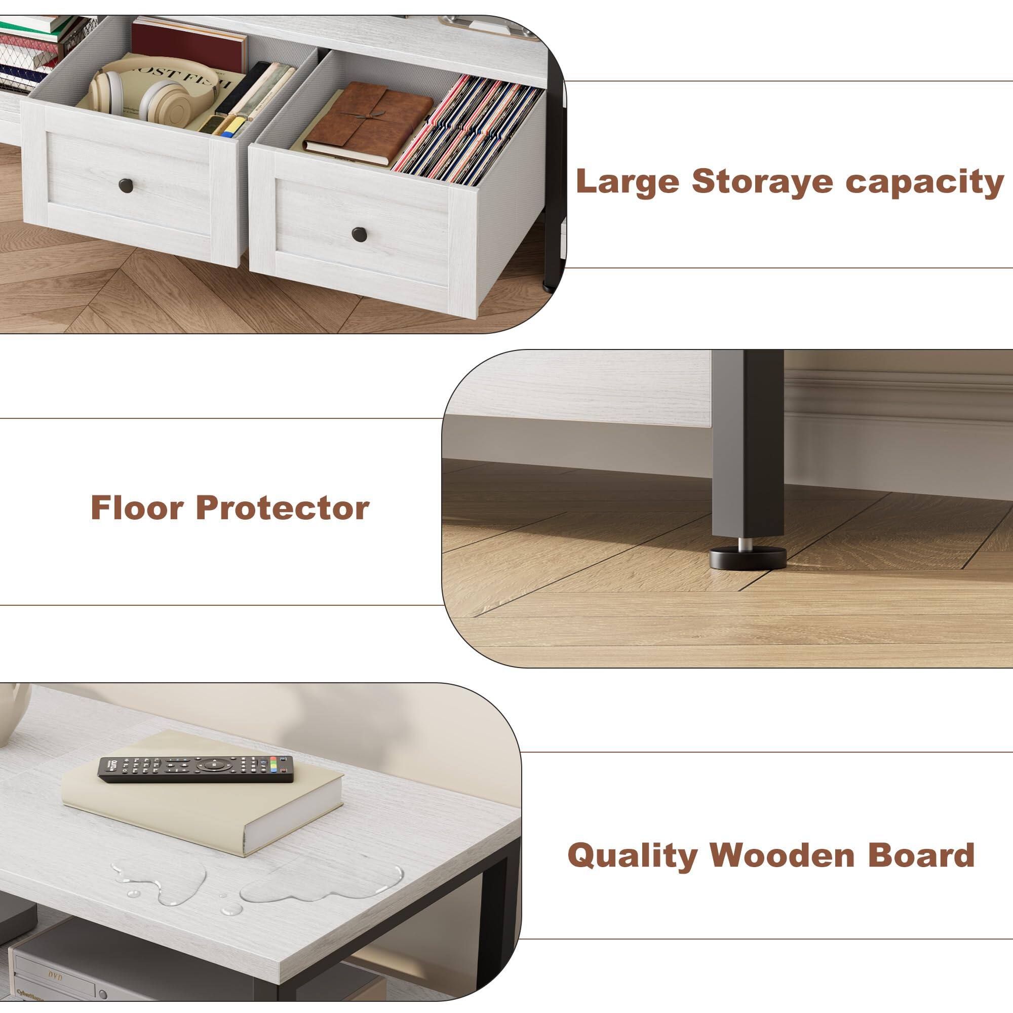 - Large Storage Capacity
- Floor Protector
- Quality Wooden Board