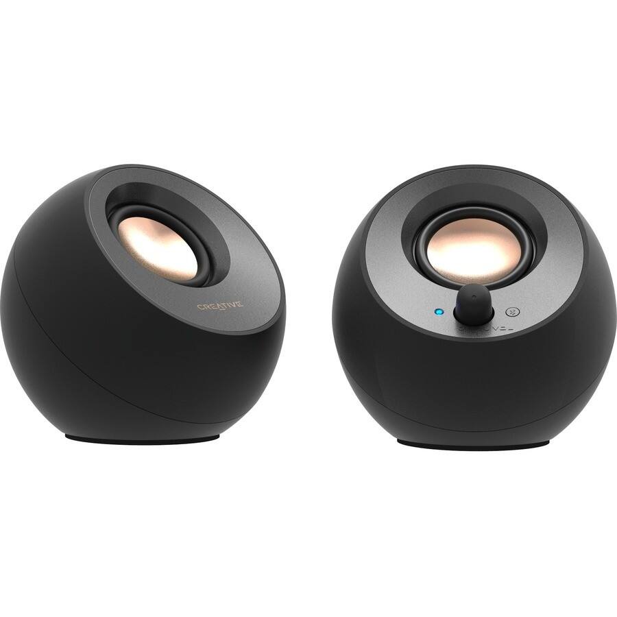 Angle. Creative Labs - Creative Pebble V3 2.0 Bluetooth Speaker System - 8 W RMS - Black - Desktop - 100 Hz to 17 kHz - USB - Black.