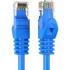 Front. Cables Direct Online - Cat5e Ethernet Cable 3ft, 350MHz UTP LAN Network Patch Cord for PC Modem Router TV Printer Console - Blue.