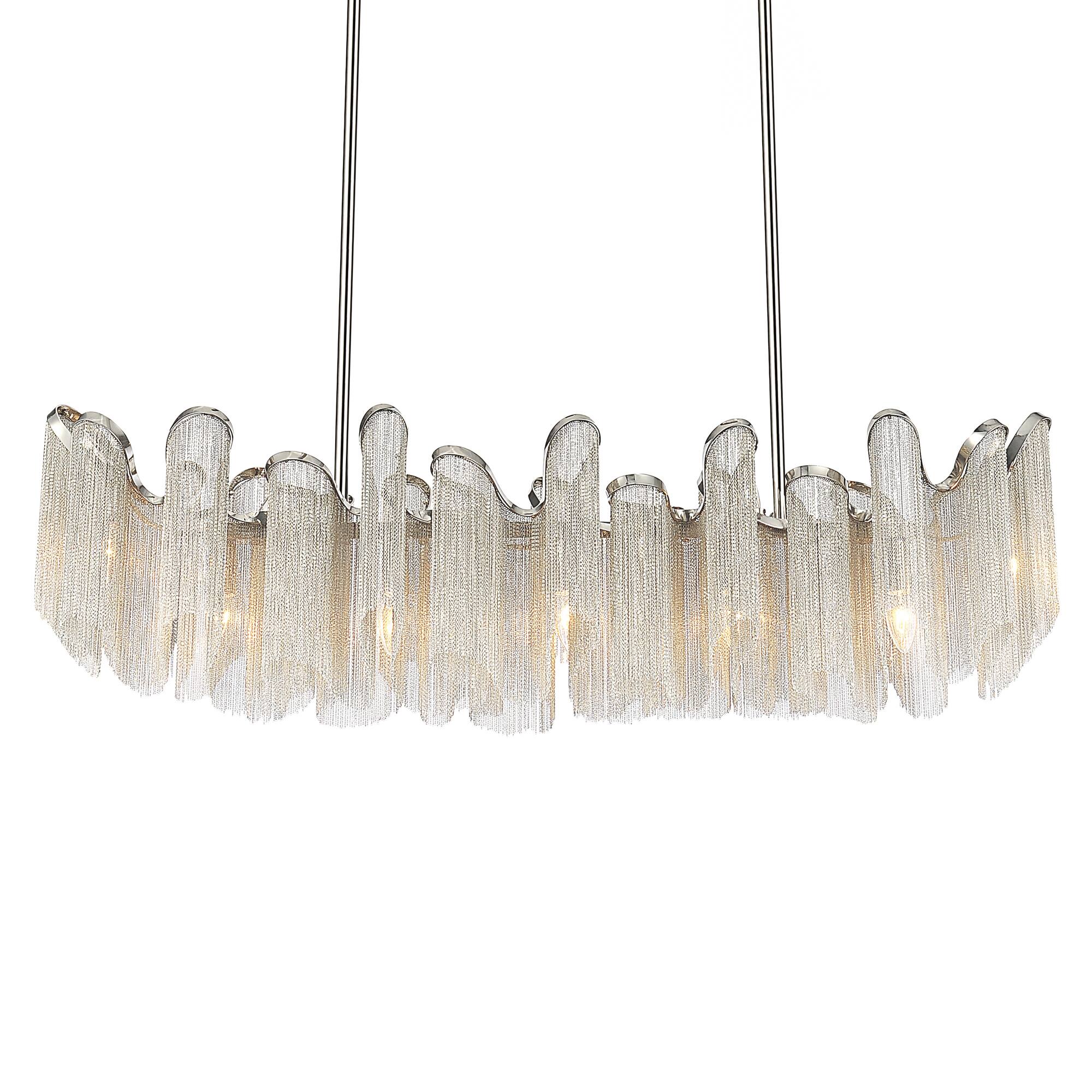 Angle. CWI Lighting - Daisy 7 Light Down Chandelier With Chrome Finish - Chrome.