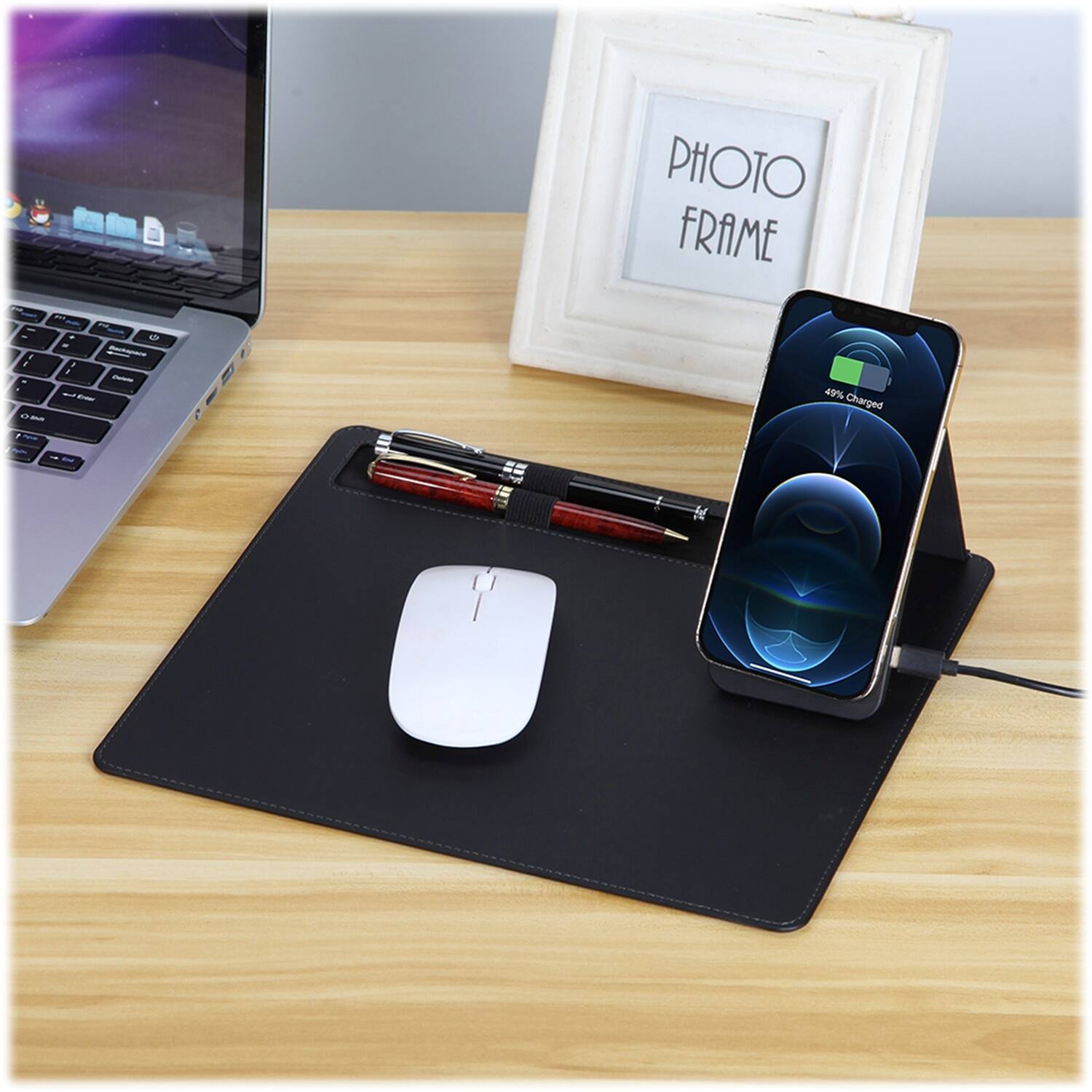 Alt View 13. SaharaCase - Office Mouse Pad with Wireless Charging - Black.