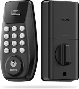 DESLOC - C100 Smart Door Lock with Visible Display, Smart Keypad Deadbolt for Front Door - Black