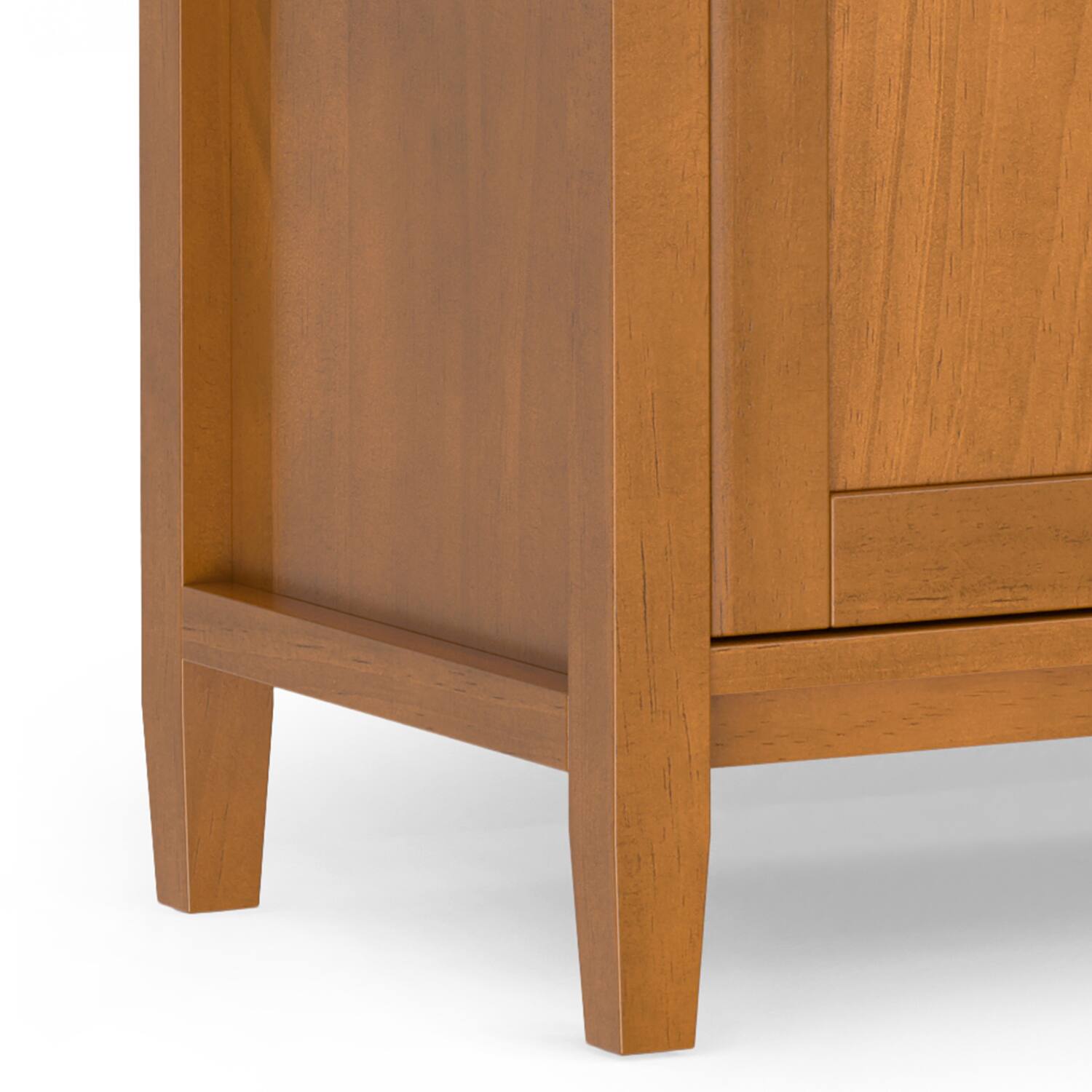 Alt View 8. Simpli Home - Warm Shaker SOLID WOOD 60 inch Wide Transitional  TV Media Stand - Light Golden Brown.