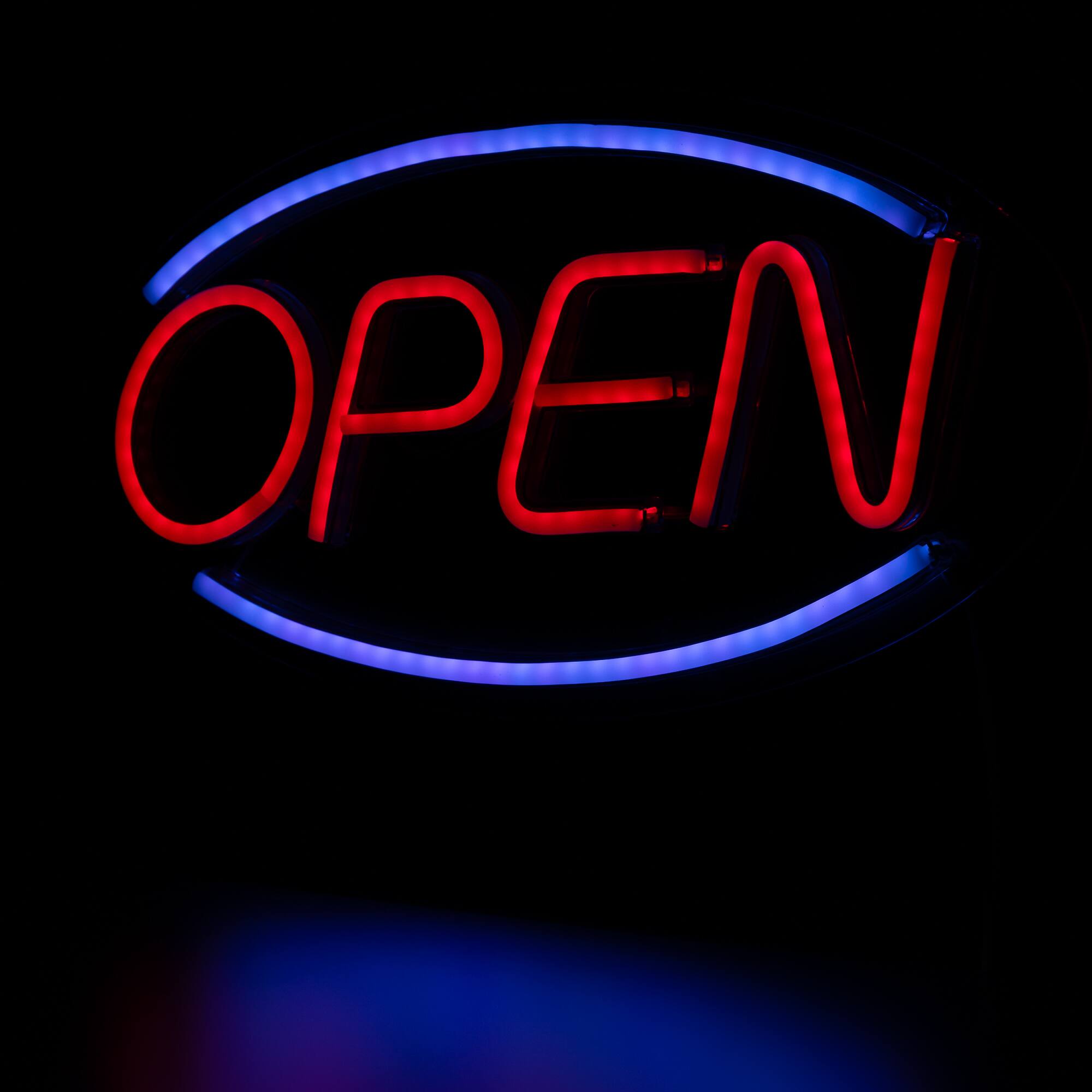 Alt View 4. Northlight - LED Open Neon Lighted Wall Sign - 17.75" - Red and Blue - Red.