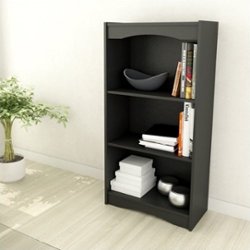 Sonax - 3-Shelf Bookcase - Black - Front_Zoom