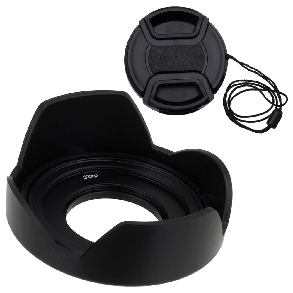 Fotodiox - Reversible Lens Hood Kit with Cap - 37mm Reversible Tulip Flower Hood w/Cap - Black