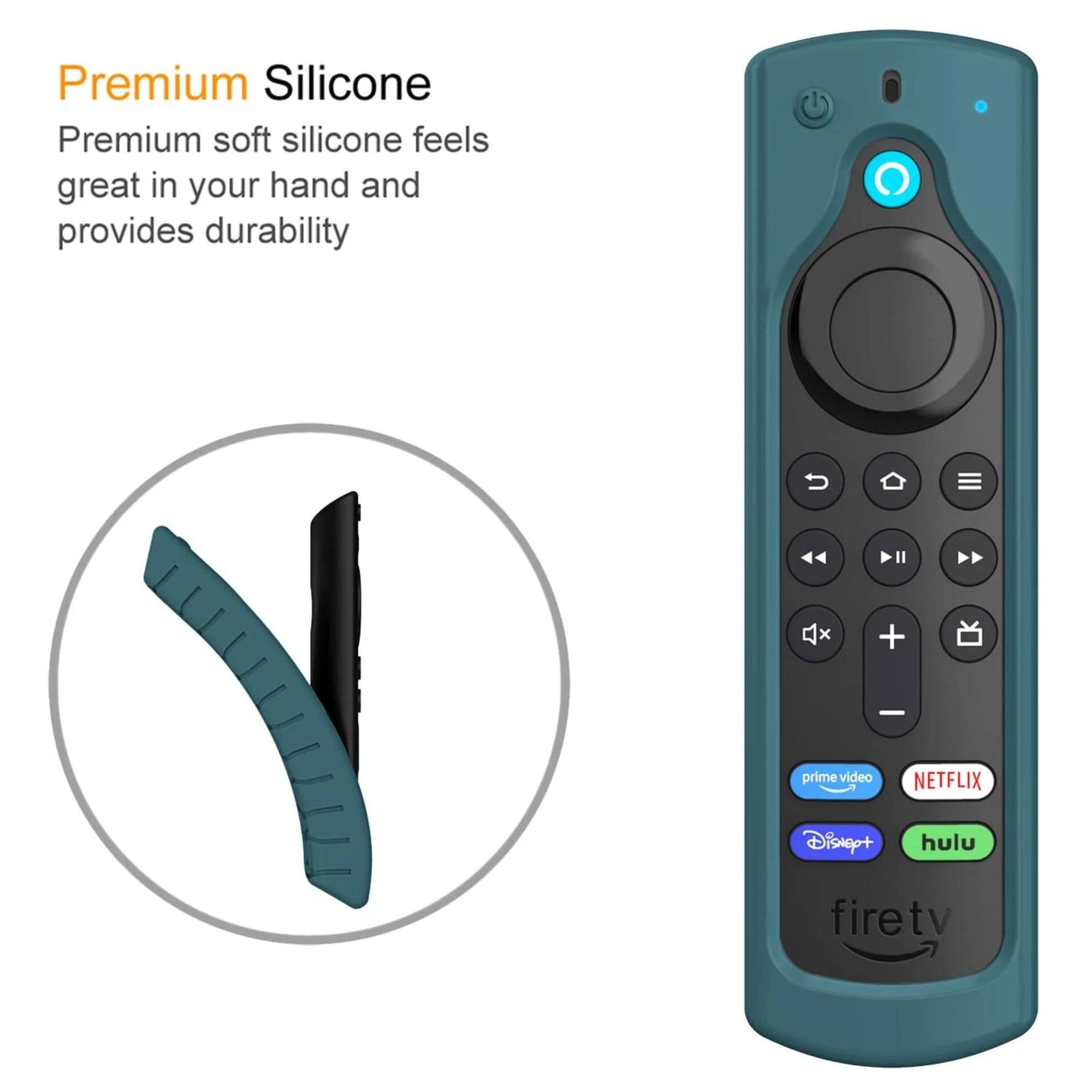 Premium Silicone  
Premium soft silicone feels great in your hand and provides durability  

prime video  
NETFLIX  
Disney+  
hulu  
firetv