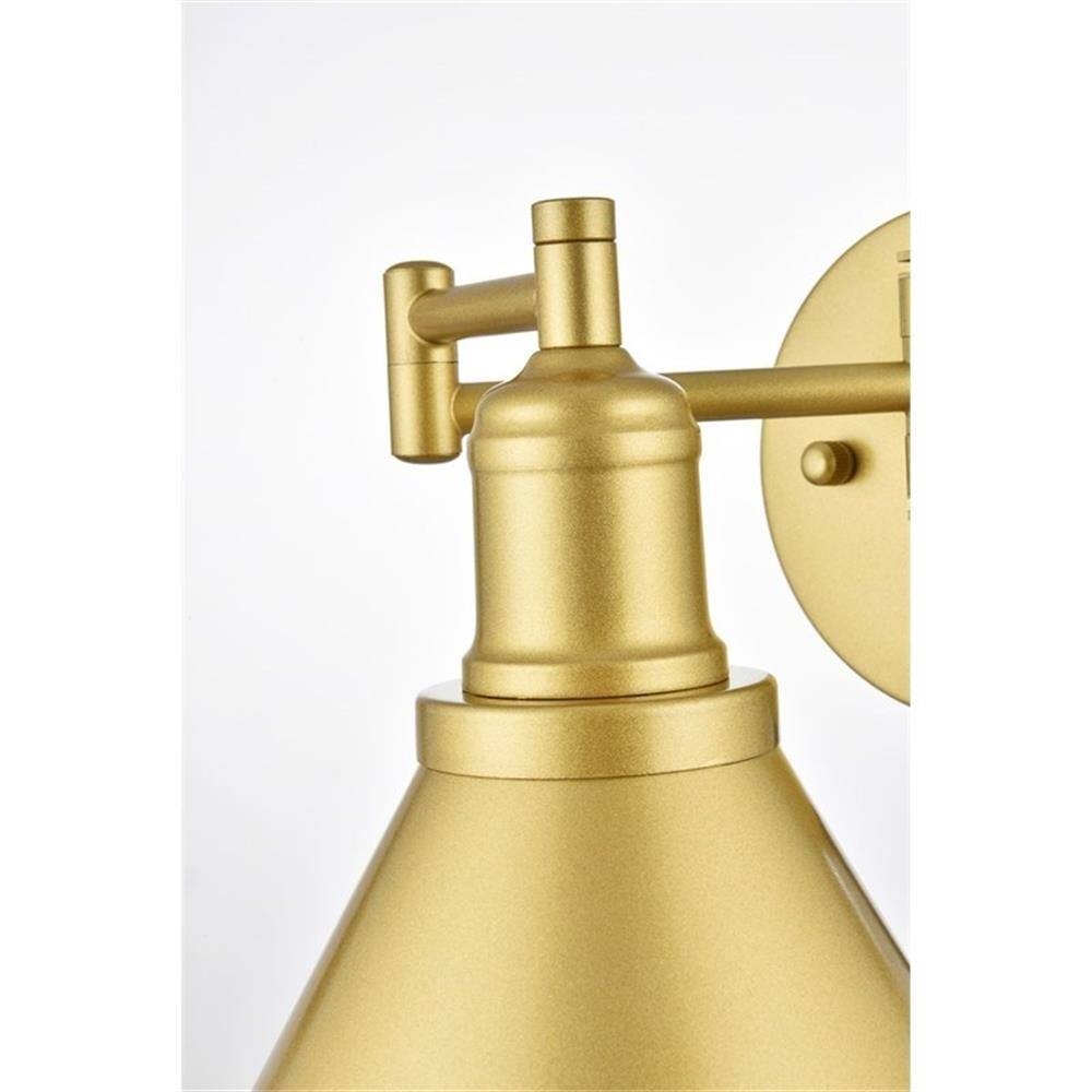 Alt View 5. Living District - Jair 1-Light Metal Plug-in Wall Sconce - Brass - Brass.