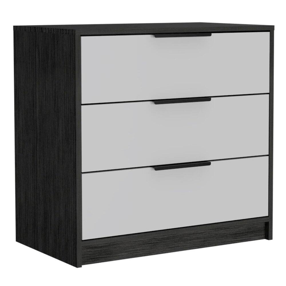 TuHome - Kaia Three Drawer Dresser Smokey Oak / MDF - White