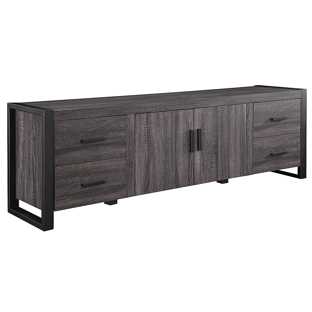 Angle View: Walker Edison - Modern Urban 4 Drawer TV Stand for TVs up to 78" - Charcoal